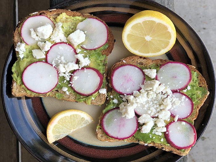 Radish Feta Avocado Toast