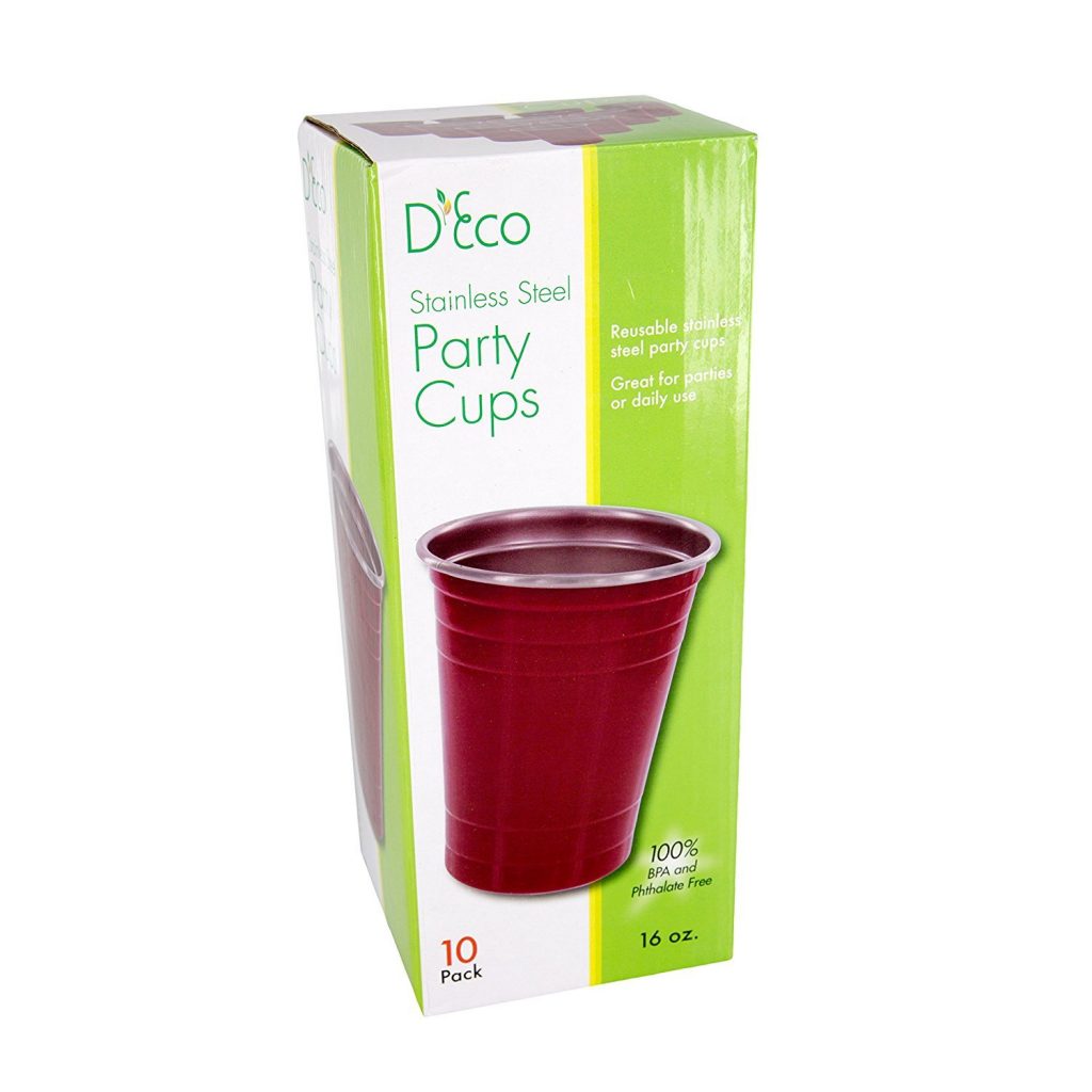 Reusable Stainless Steel Red Party Cups