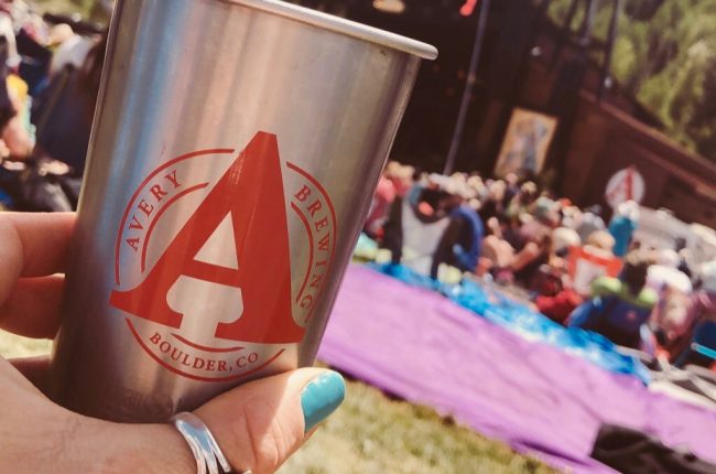 Reusable Avery Brewery Cup at Telluride Bluegrass Festival