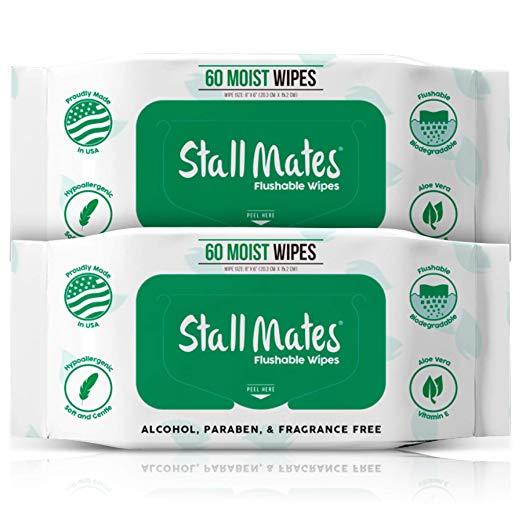 Stall Mates Flushable & Hypoallergenic Wipes